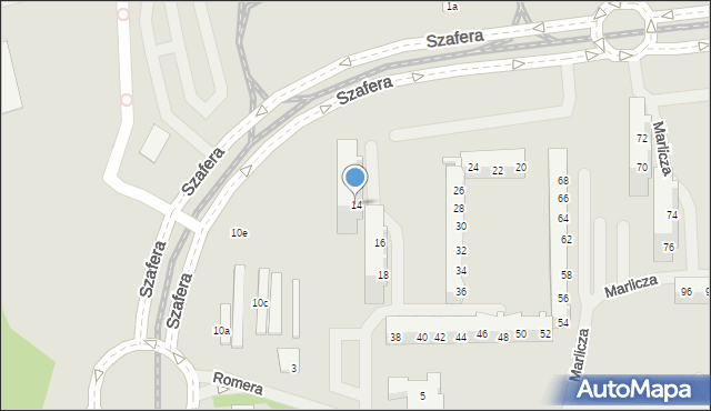 Szczecin, Szafera Władysława, prof., 14, mapa Szczecina