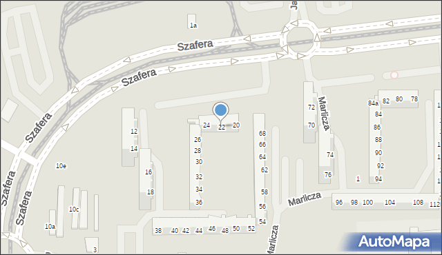 Szczecin, Szafera Władysława, prof., 22, mapa Szczecina