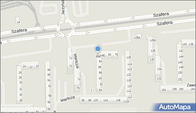 Szczecin, Szafera Władysława, prof., 84a, mapa Szczecina