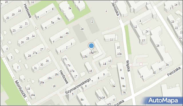 Szczecin, Szymanowskiego Karola, 15a, mapa Szczecina