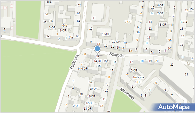 Szczecin, Szarotki, 14, mapa Szczecina