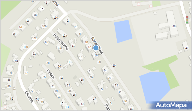 Szczecin, Szczęśliwa, 16, mapa Szczecina