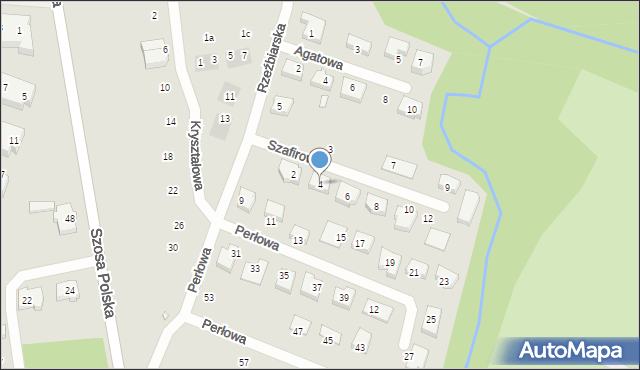 Szczecin, Szafirowa, 4, mapa Szczecina