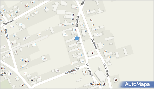 Szczedrzyk, Szkolna, 7, mapa Szczedrzyk