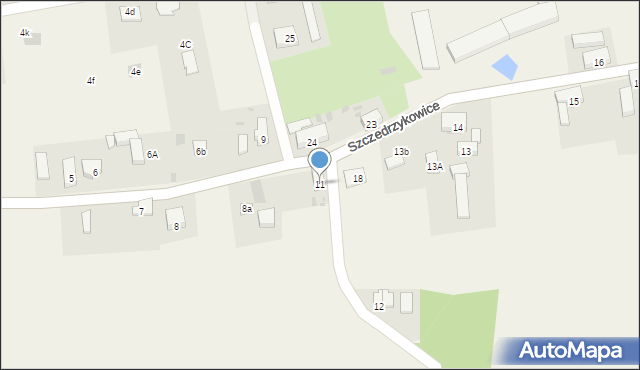 Szczedrzykowice, Szczedrzykowice, 11, mapa Szczedrzykowice