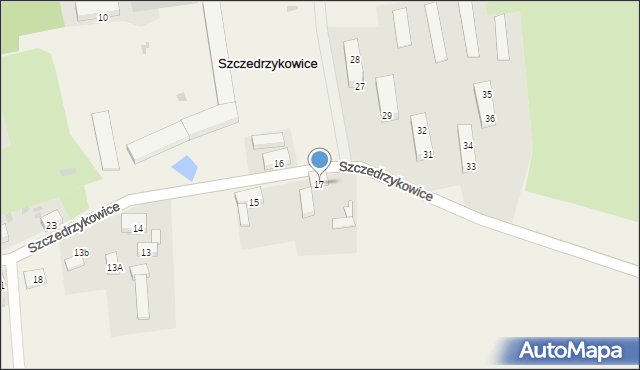 Szczedrzykowice, Szczedrzykowice, 17, mapa Szczedrzykowice