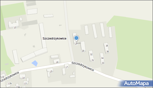 Szczedrzykowice, Szczedrzykowice, 27, mapa Szczedrzykowice