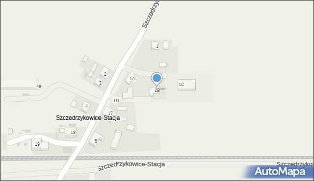 Szczedrzykowice, Szczedrzykowice-Stacja, 1B, mapa Szczedrzykowice