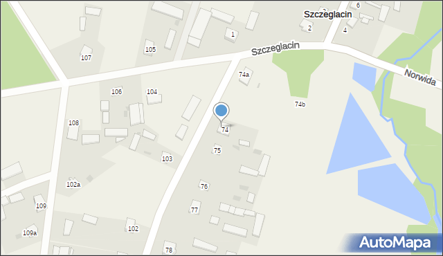 Szczeglacin, Szczeglacin, 74c, mapa Szczeglacin