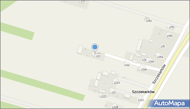 Szczekarków, Szczekarków, 103A, mapa Szczekarków