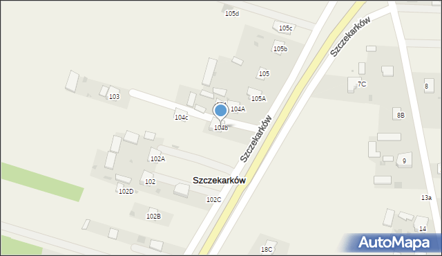Szczekarków, Szczekarków, 104b, mapa Szczekarków