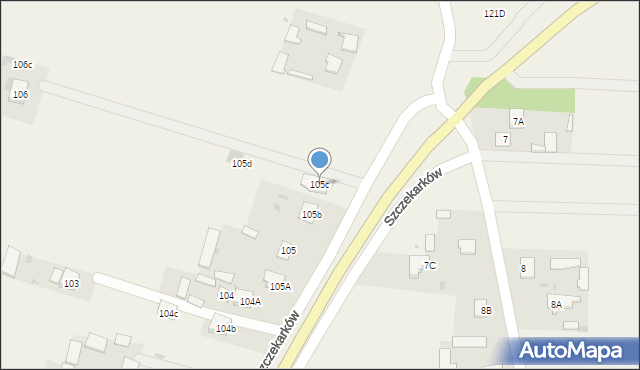 Szczekarków, Szczekarków, 105c, mapa Szczekarków