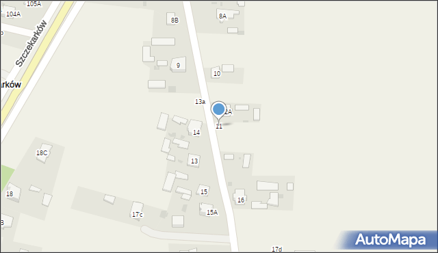 Szczekarków, Szczekarków, 11, mapa Szczekarków