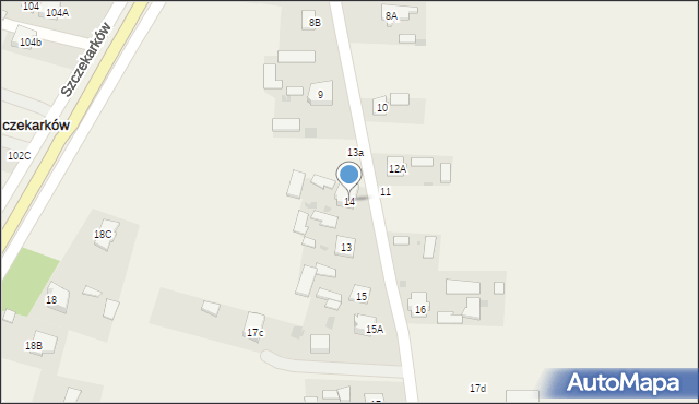 Szczekarków, Szczekarków, 14, mapa Szczekarków
