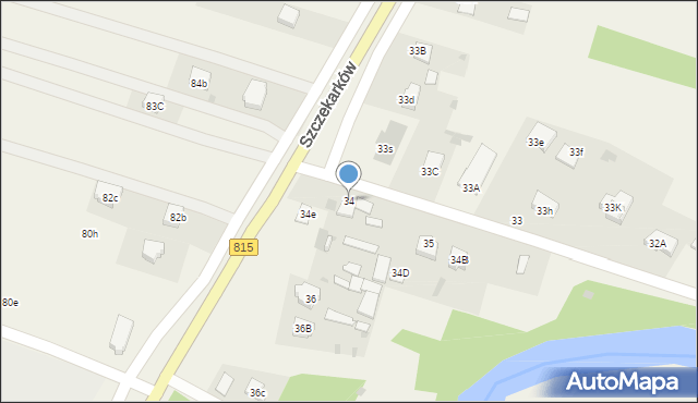 Szczekarków, Szczekarków, 34, mapa Szczekarków