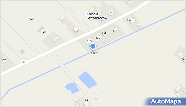 Szczekarków, Szczekarków, 69A, mapa Szczekarków