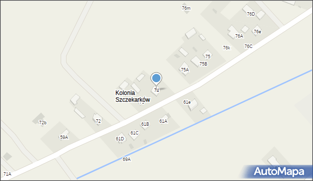 Szczekarków, Szczekarków, 74, mapa Szczekarków