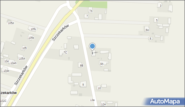 Szczekarków, Szczekarków, 8, mapa Szczekarków