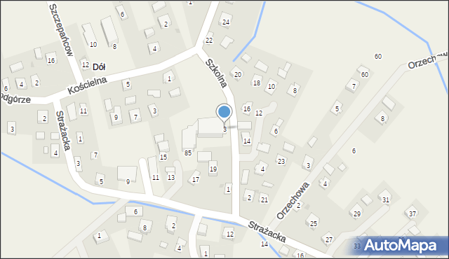 Szczepańcowa, Szkolna, 3, mapa Szczepańcowa