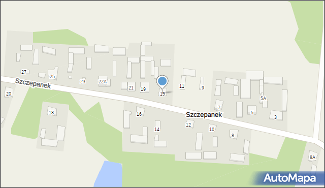 Szczepanek, Szczepanek, 15, mapa Szczepanek