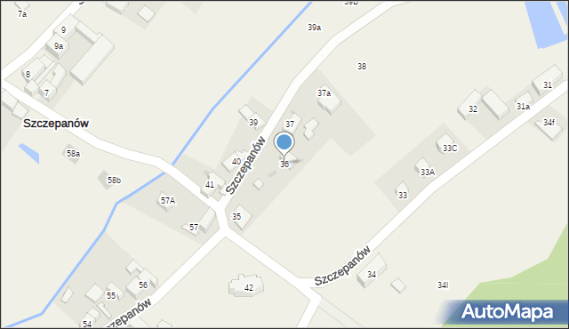 Szczepanów, Szczepanów, 36, mapa Szczepanów