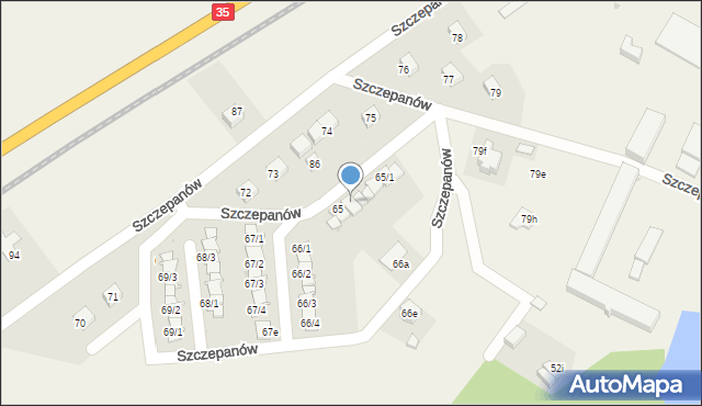 Szczepanów, Szczepanów, 65c, mapa Szczepanów