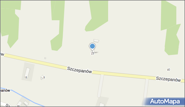 Szczepanów, Szczepanów, 13, mapa Szczepanów