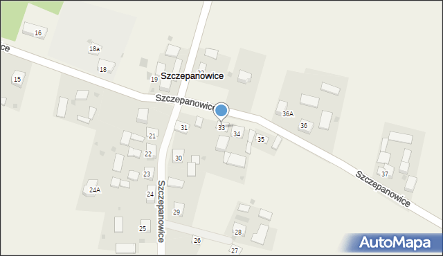 Szczepanowice, Szczepanowice, 33, mapa Szczepanowice
