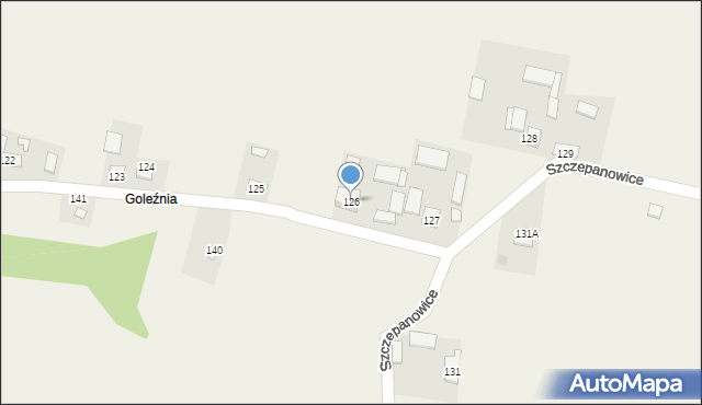 Szczepanowice, Szczepanowice, 126, mapa Szczepanowice