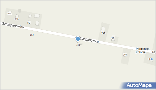 Szczepanowice, Szczepanowice, 164, mapa Szczepanowice