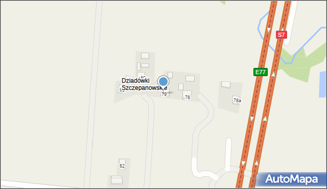 Szczepanowice, Szczepanowice, 79, mapa Szczepanowice