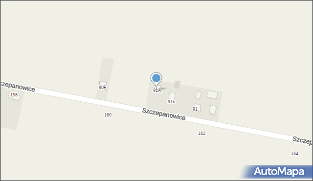 Szczepanowice, Szczepanowice, 91A, mapa Szczepanowice