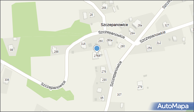 Szczepanowice, Szczepanowice, 276A, mapa Szczepanowice