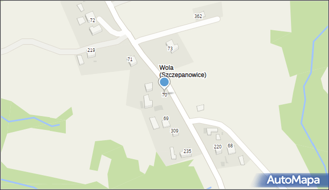 Szczepanowice, Szczepanowice, 70, mapa Szczepanowice