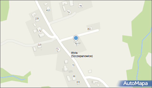 Szczepanowice, Szczepanowice, 73, mapa Szczepanowice