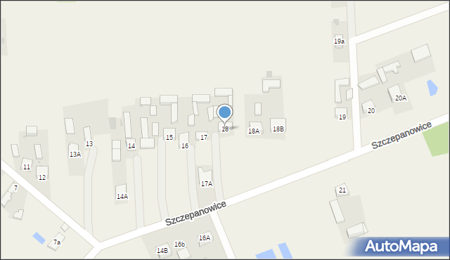 Szczepanowice, Szczepanowice, 18, mapa Szczepanowice