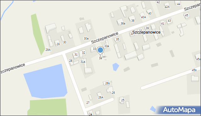 Szczepanowice, Szczepanowice, 34, mapa Szczepanowice