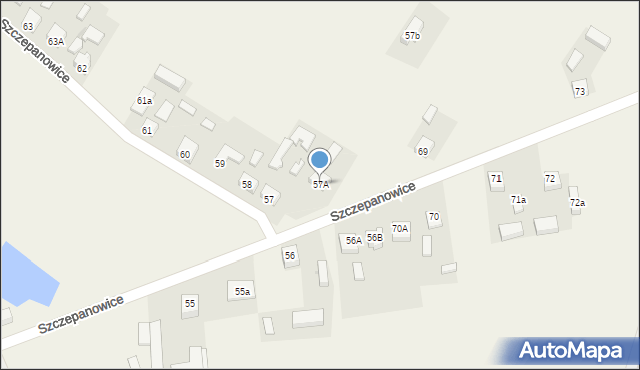 Szczepanowice, Szczepanowice, 57A, mapa Szczepanowice
