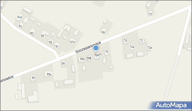 Szczepanowice, Szczepanowice, 70A, mapa Szczepanowice