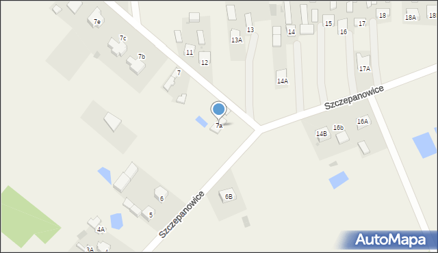 Szczepanowice, Szczepanowice, 7a, mapa Szczepanowice