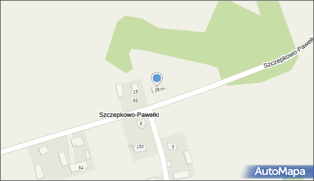 Szczepkowo-Pawełki, Szczepkowo-Pawełki, 16, mapa Szczepkowo-Pawełki