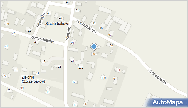 Szczerbaków, Szczerbaków, 102, mapa Szczerbaków