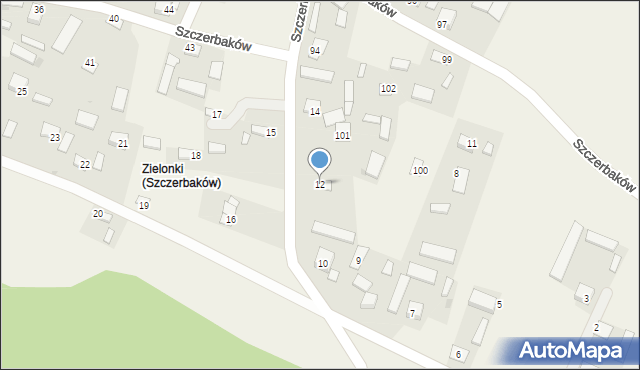 Szczerbaków, Szczerbaków, 12, mapa Szczerbaków