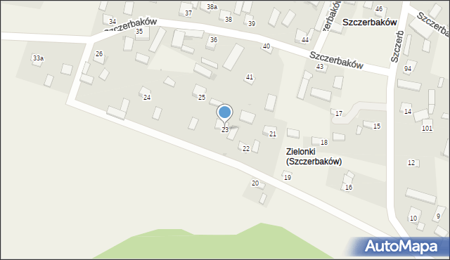 Szczerbaków, Szczerbaków, 23, mapa Szczerbaków