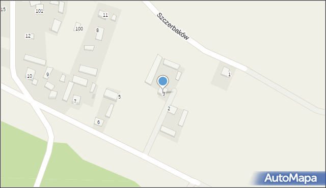 Szczerbaków, Szczerbaków, 3, mapa Szczerbaków