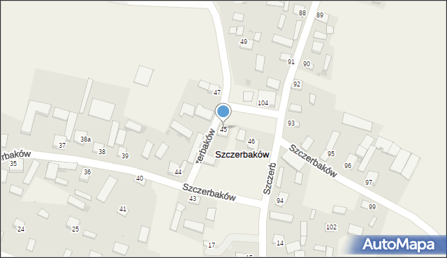 Szczerbaków, Szczerbaków, 45, mapa Szczerbaków