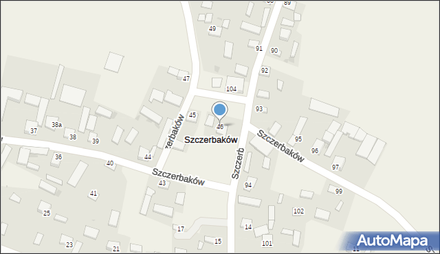 Szczerbaków, Szczerbaków, 46, mapa Szczerbaków