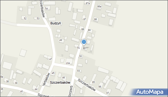 Szczerbaków, Szczerbaków, 90, mapa Szczerbaków
