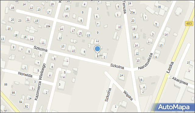 Szczerców, Szkolna, 4, mapa Szczerców