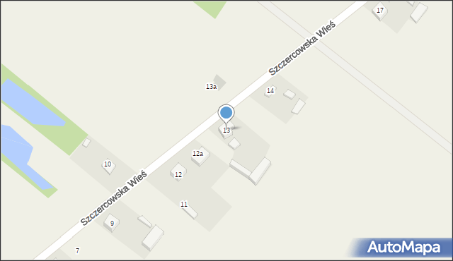 Szczercowska Wieś, Szczercowska Wieś, 13, mapa Szczercowska Wieś